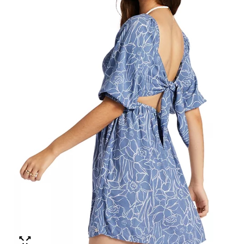 Roxy Blue and White Floral Mini Dress